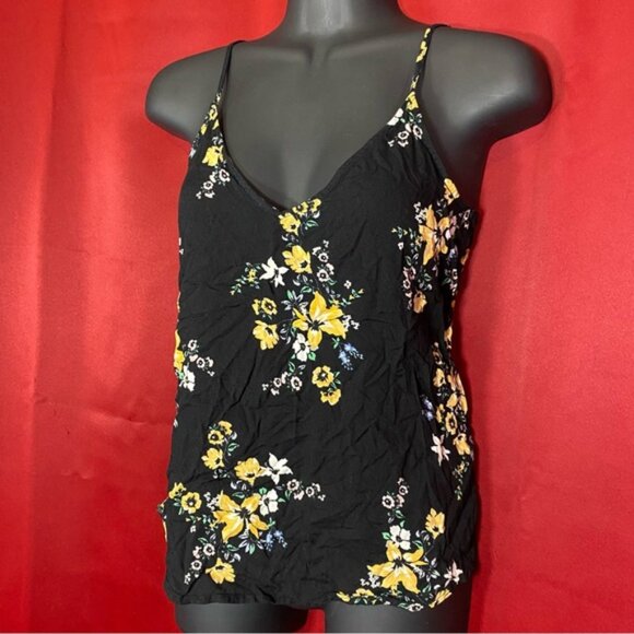 H&M Black Sleeveless Top with Yellow Floral Design - Picture 3 of 8